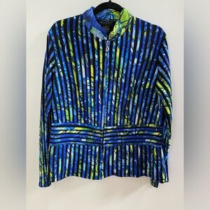 Weavz Blue and Green Striped Blouse